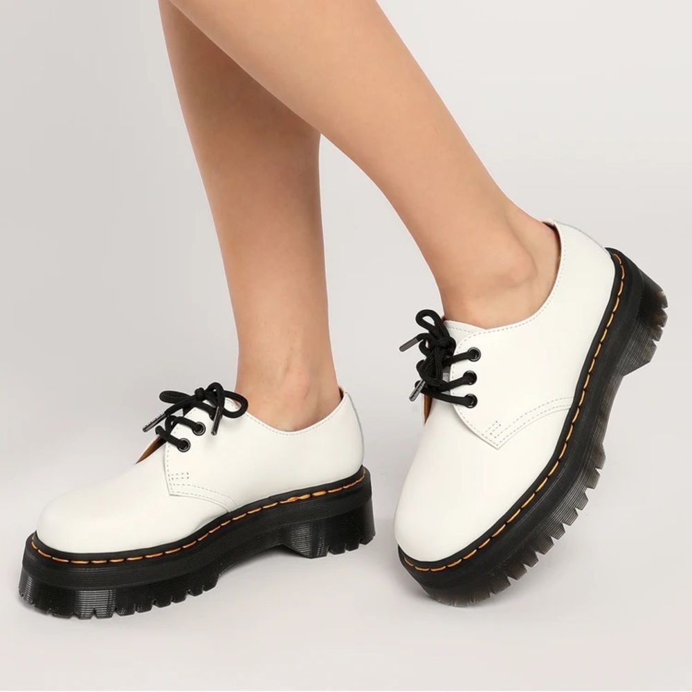 Dr. Martens 1461 Quad Smooth Leather Platform Oxford - Picture 3 of 6